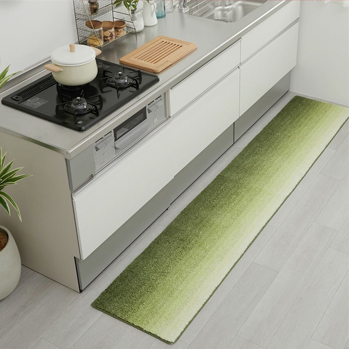 アズール2キッチンマット　グリーン