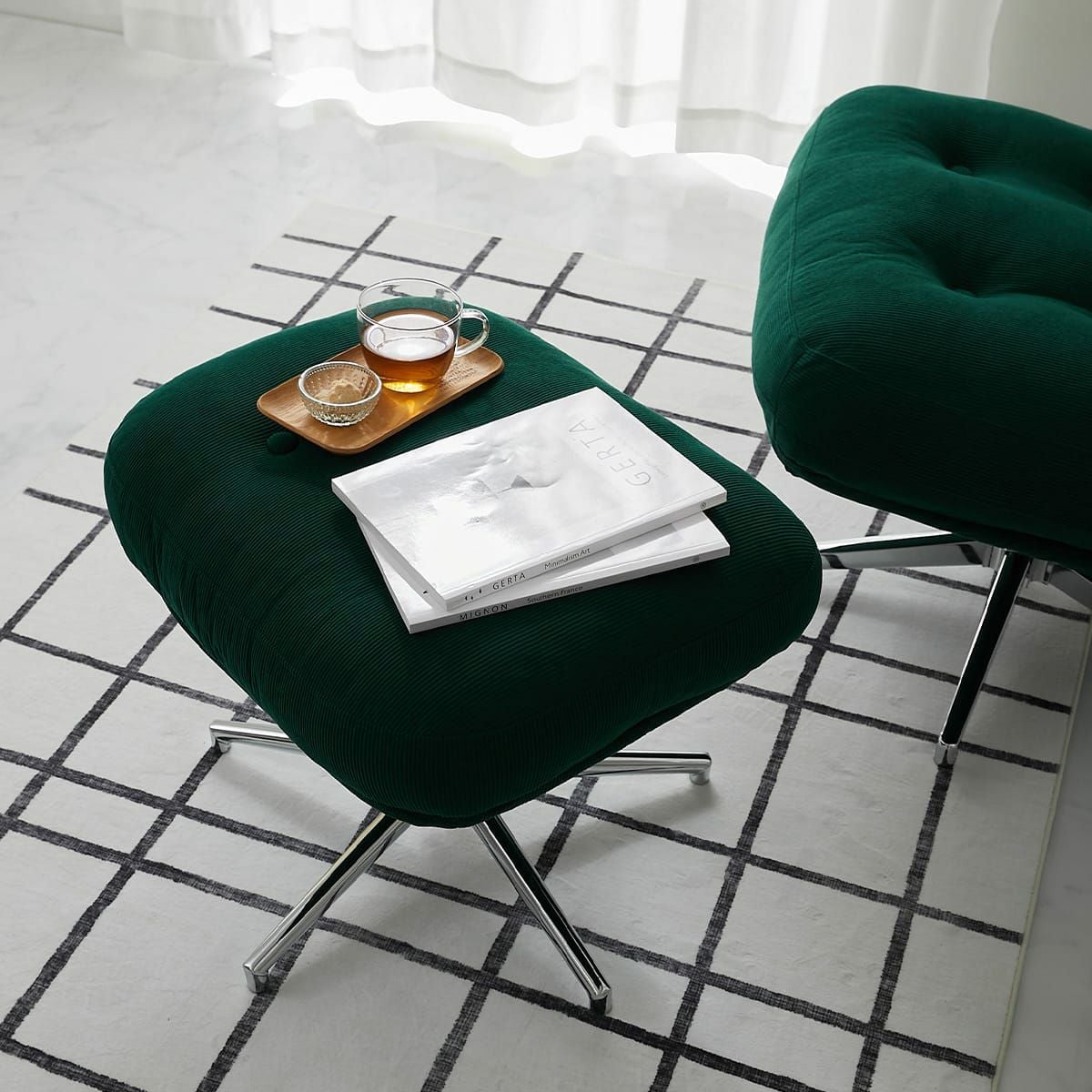 MONOA+シリーズ】一人掛けソファ レジャリー ダークグリーン 家具