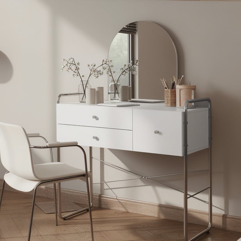 スタニングをピンクベージュの壁紙に合わせたイメージ