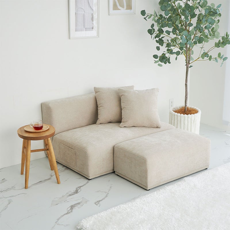 オットマンとして使用しているイメージ ベージュ