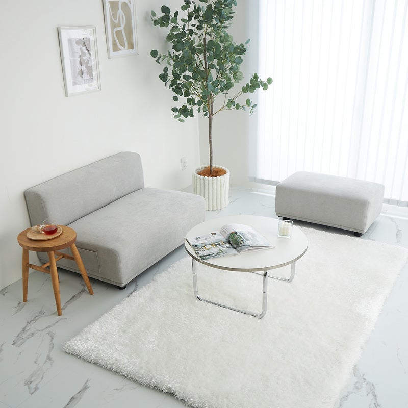 ２人掛けソファ・スツールとして使用しているイメージ グレー