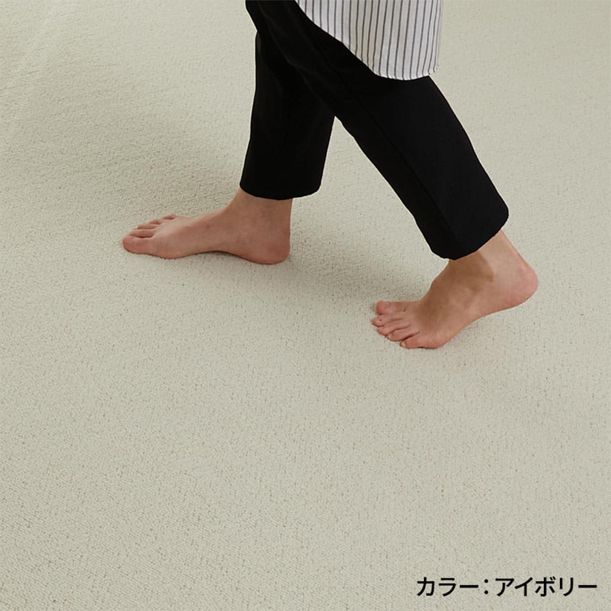 ラグの上を歩く様子